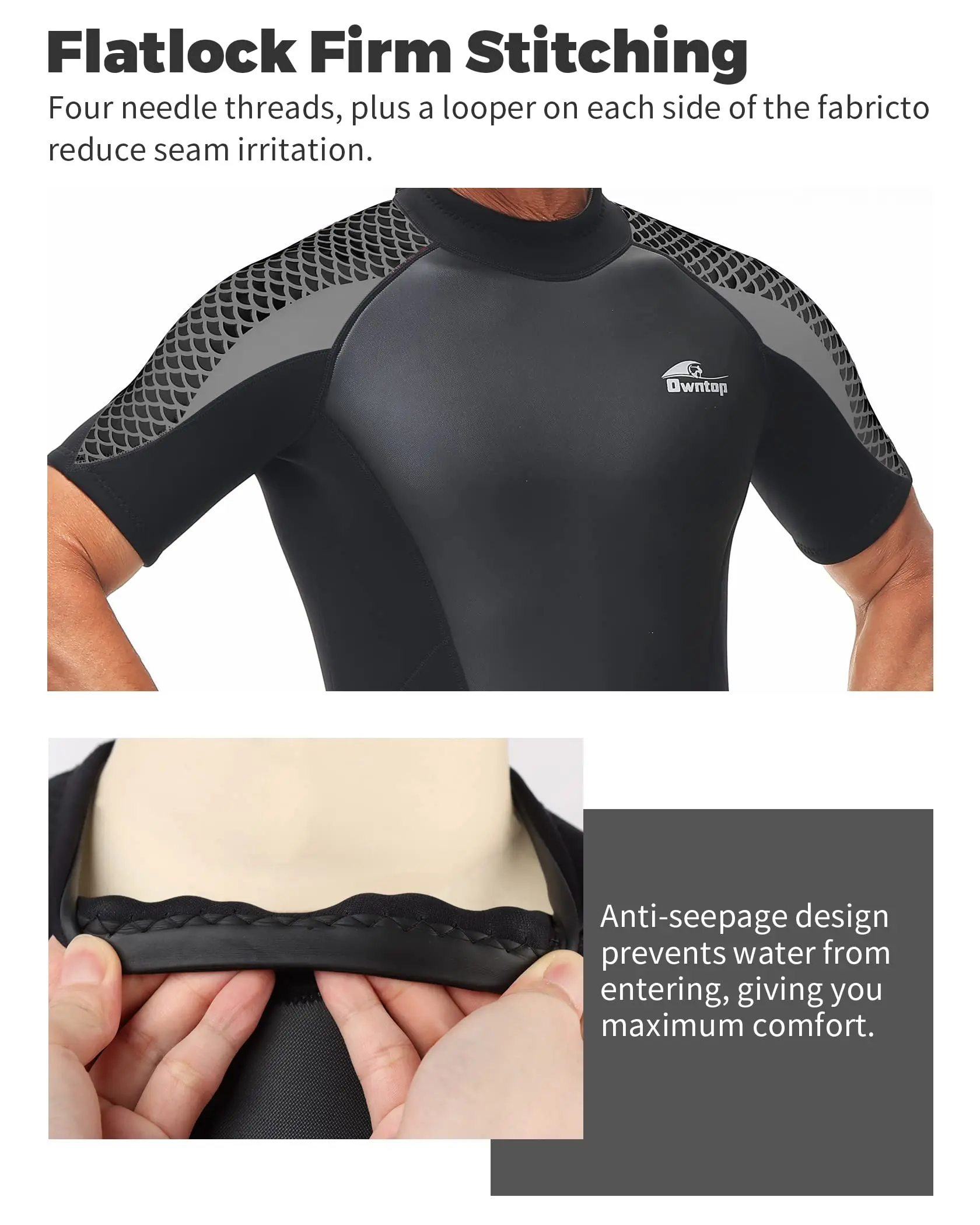 Shorty Wetsuit for Men 3mm Wetsuit for Diving Surfing Swimming and Water Sports Men's Neoprene Spearfishing One Piece Wetsuit 3