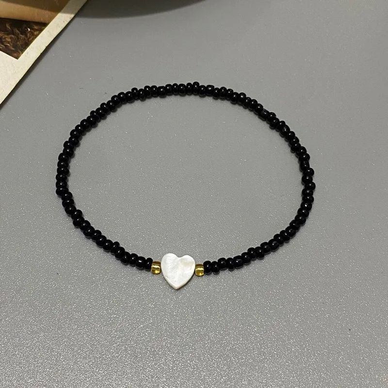 Nature Shell Love Heart Bracelet - Handmade Jewelry for Girls and Women Cute Romantic Gift