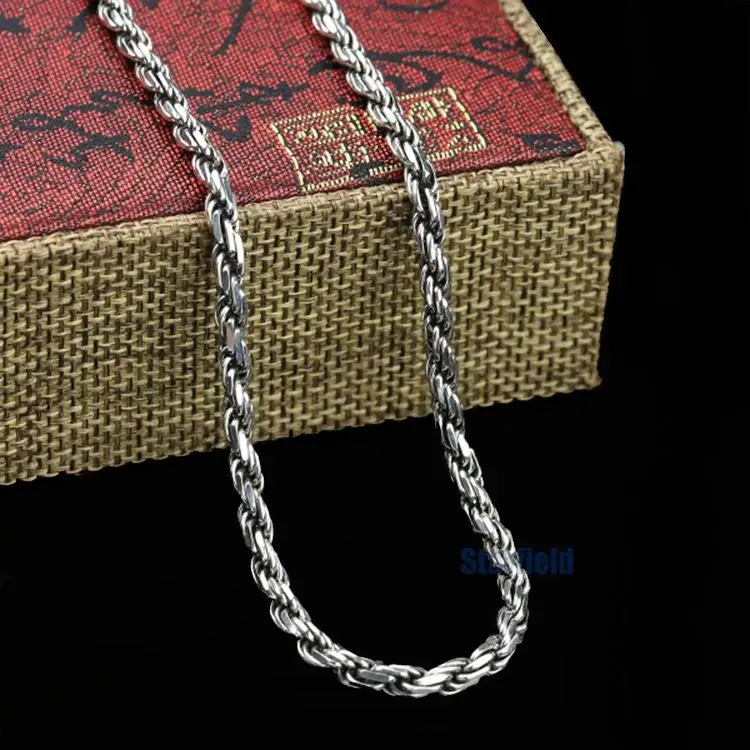 

Six words restoring ancient ways s925 pure silver jewelry fashion personality necklace pendant sweater chain for men women