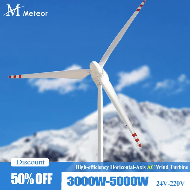 กังหันลมแนวนอนประสิทธิภาพสูง 3KW 4KW 5KW สำหรับระบบออฟกริดและระบบเชื่อมต่อกริด 1