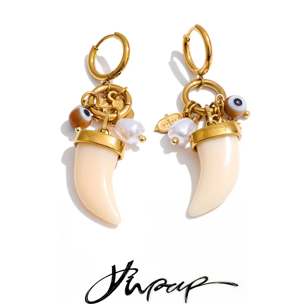 Hoop Earrings Resin Acrylic Stainless Steel