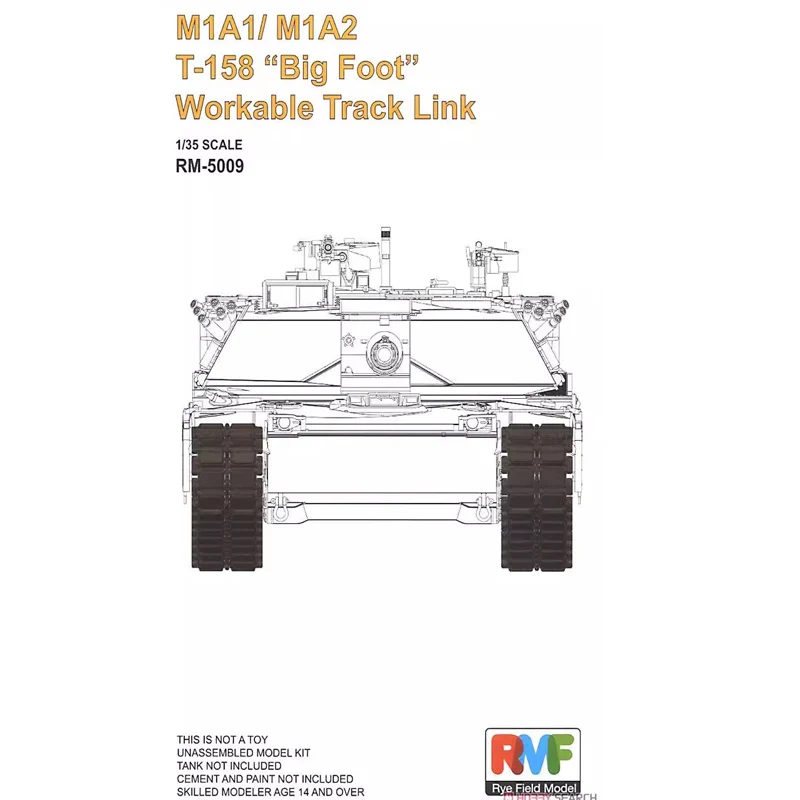 

Ryefield RM5009 1/35 M1A1/A2 T-158 “Big Foot” Workable Track Link Military Hobby Toy Plastic Model Building Assembly Kit Gift