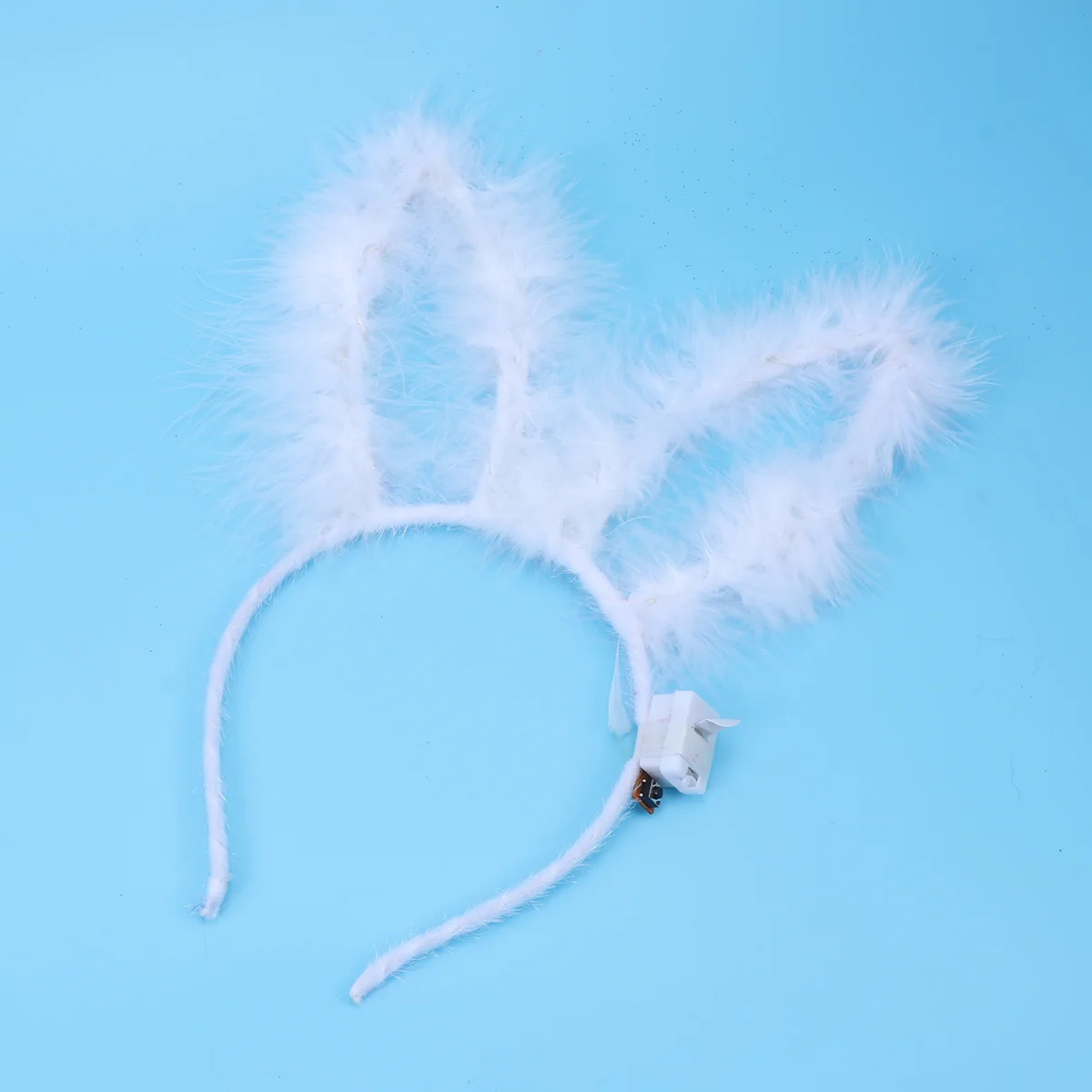 1PC Glowing Hair Band Rabbit Ear LED Headband Luminous Hair for Party (White) rabbit ear headband 2