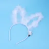 1PC Glowing Hair Band Rabbit Ear LED Headband Luminous Hair for Party (White) rabbit ear headband 2