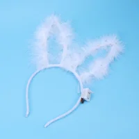 1PC Glowing Hair Band Rabbit Ear LED Headband Luminous Hair for Party (White) rabbit ear headband 2
