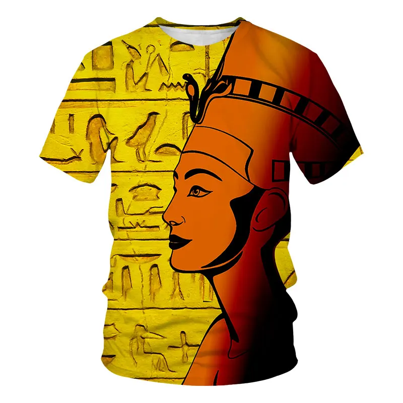 

Men's Egyptian Totem 3D Printed T Shirt Summer Funny Retro Mystery Ancient Horus Harajuku Oversize Short Sleeve Streetwear 6XL