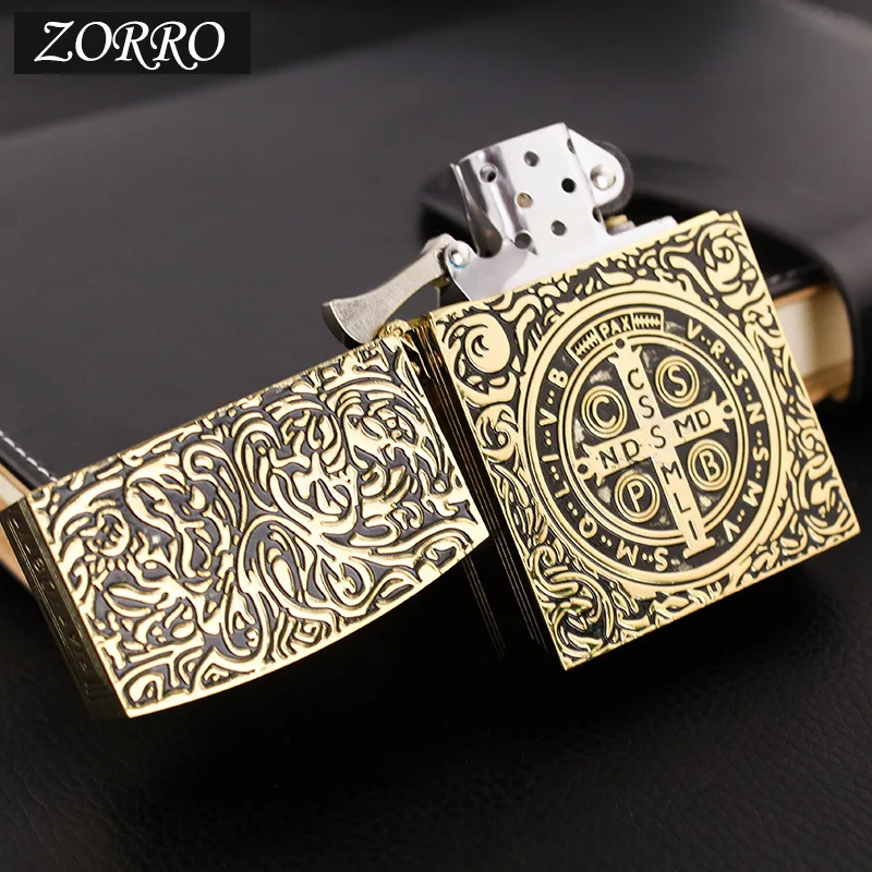 1:1 Limited Edition ZORRO Oversized Kerosene Lighter Metal Personality Constantine Creative Heavy Armor Oversized Lighter Gift 4