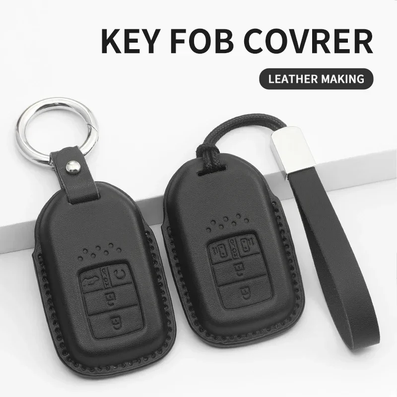 PU Leather For Honda Car Remote Key Cover Case Shell Civic City Accord CRV CR-V XR-V Odyssey Vezel Jade Crider Fit Accessories