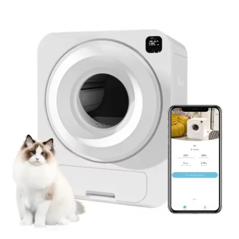 Automatic Smart Cat Litter Box Self-cleaning Samrt Cat Toilet  App Control Cats Litter Box Cleanable Deodorizing Pet Supplies