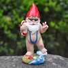 Fun Garden Gnome Statue Resin Crafts Fun White Bearded Dwarf Outdoor Decoration Crafts 5