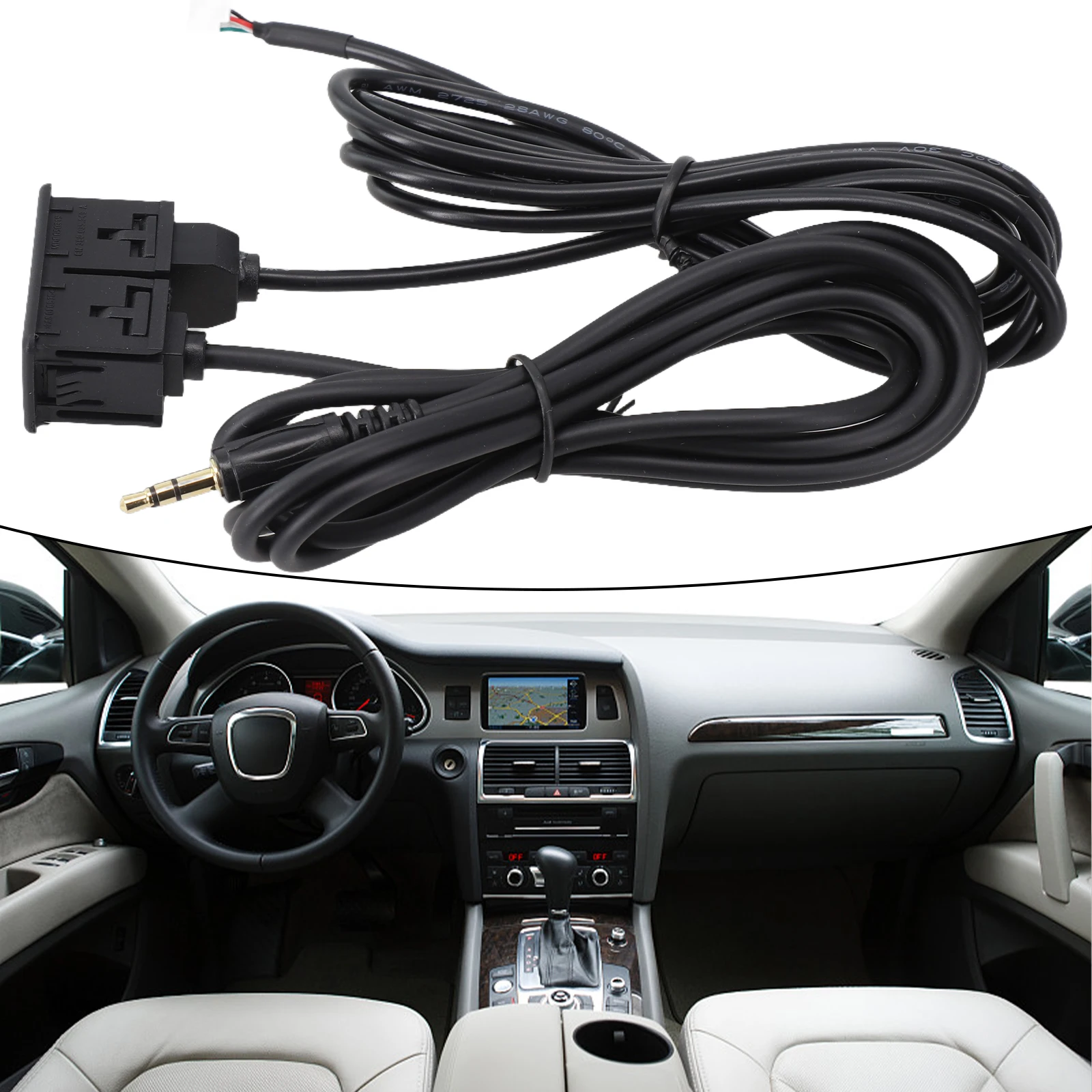 

Car Dash Flush Mount 4 Pin USB+3.5mm AUX Switch Panel Interface Cable Adapter 145CM Car Acesssories Tools