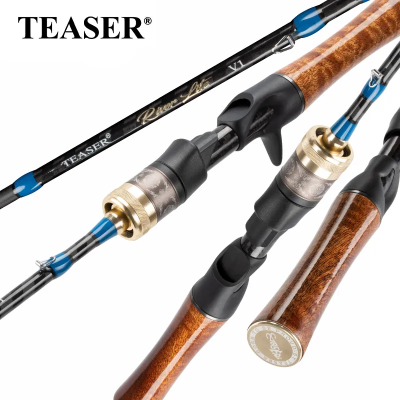 TEASER 1.53m 1.68m Fishing Pole 2 Section UL Power Spinning Casting Carbon  Fiber Fishing Rod 100g Ultralight 2-8g Trout Fishing