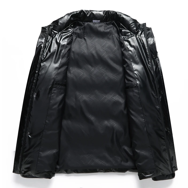 New 2023 Autumn Winter Men's Bright White Duck Down Jackets Outwear Solid Waterproof Warm Short Puffer Coats Down Bread Clothing