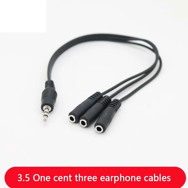 3.5mm 3 Way Port Aux Multi Headphone Earphone Audio Splitter Adapter Jack  HUB Cable 1 Male to 3 Female - AliExpress