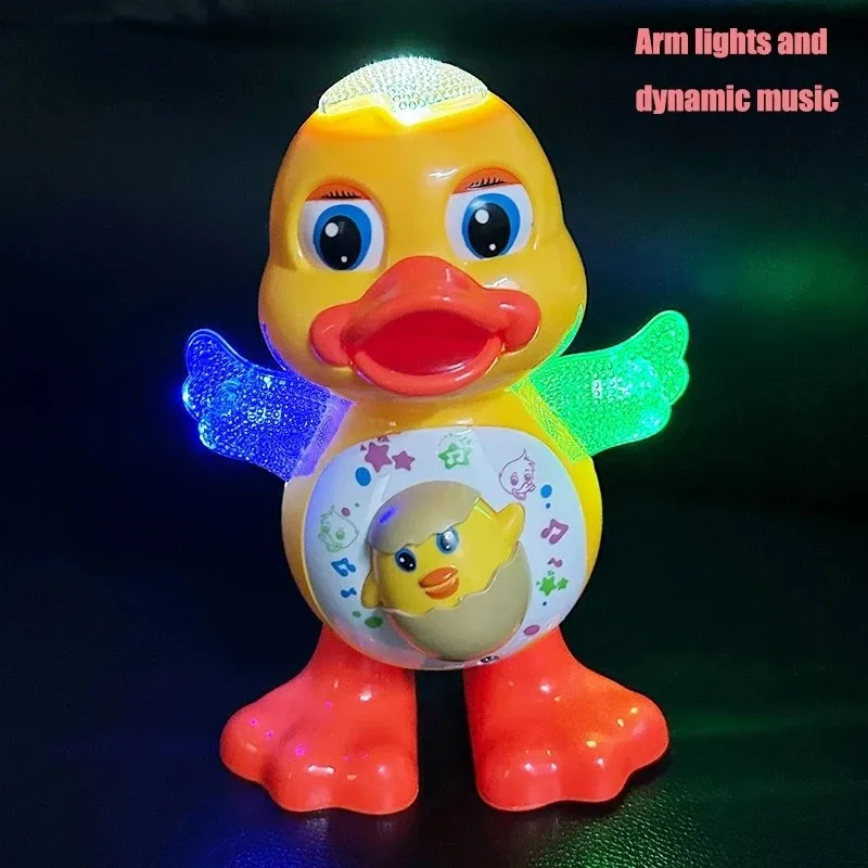 Electric Dancing Duck Funny Blink Eyes Flashing Light Shake The Body Cute Musical Cartoon Animal Educational Toy Children Gift 5