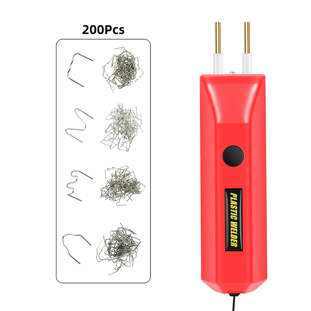 XC-02 100W 휴대용 무선 충전 플라스틱 용접기 수리용 열풍 용접 도구 (플라스틱 파손 수리용) 200개 포함