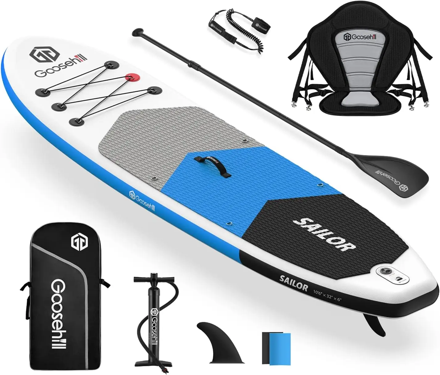 Inflatable Stand Up Paddle Board, Reinforced Double Layer All-Around for All Skill Level, Ultra Light, Sta