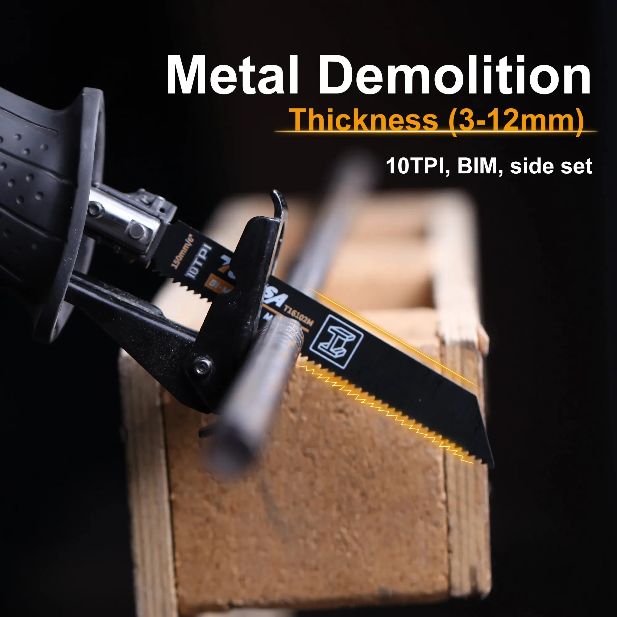 TOLESA reciprocating saw blades 10PCS for wood pruning PVC cutting for metal cutting Window door demolition