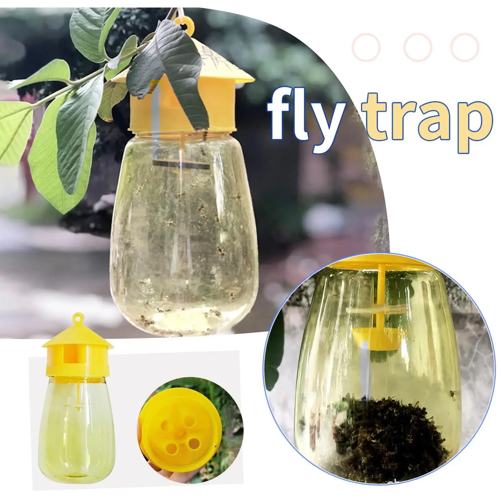 Description Picture 4 of itemPlastic Fruit Fly Trap Killer Drosophila Trap Anti Fly Fruit Fly Killer Catcher Orchard Insect Trap Pest Control Fly Bee Trap
