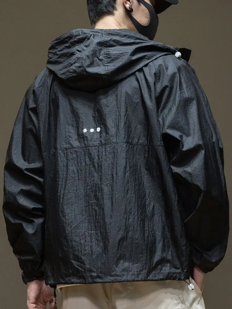 Long Sleeve Hooded Jacket Men Sweatshirt Summer Sun Protection Coat Thin Streetwear Quick Dry Outdoor Fishing Casual Jacket New