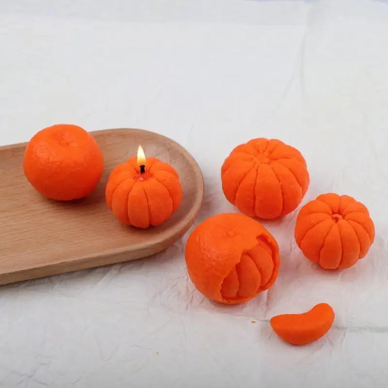 21 New Style Orange Shape Cup Wax Decoration Mold Creative Peeling Orange Scented Candle Silicone Mold Household Supplies