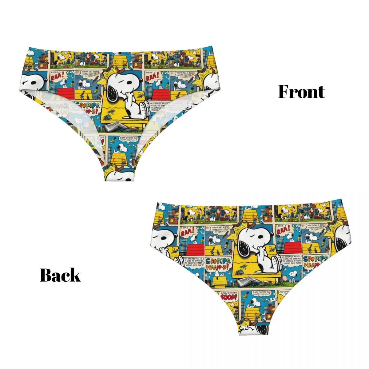 Women's Kawaii Underwear Brief Peanuts Comic Characters Snoopy Merch Soft Cartoon Animals Ladies Panties Briefs 4
