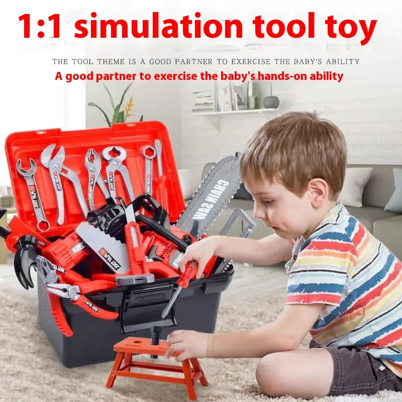 Children's Toolbox Set Baby Simulation Repair Drill Screwdriver Repair Engineer Simulation Repair Tools Pretend Play House Toys 5
