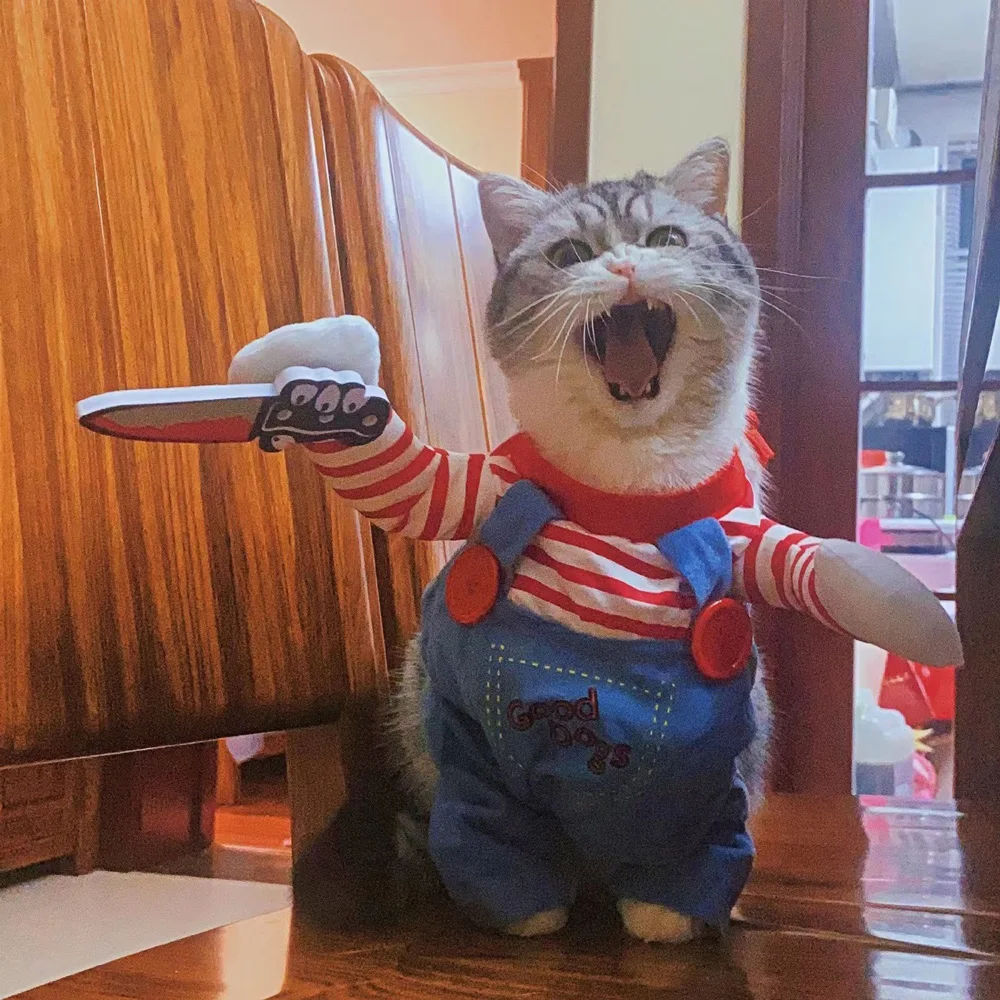 Halloween Funny Dog CFunny Halloween Pet Costume clothes for Small Medium Dogs Cats Party Dressed Up Cosplay Costumes Bulldog French Chihuahua Pet Outfits 5