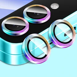 Enhanced Camera Screen Protector for Samsung Galaxy Z Flip7 - Metal Ring Lens Film with Tempered Glass (Colorful)
