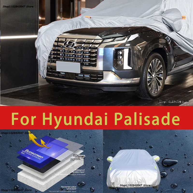 ForHyundaiPalisadeOutdoorProtectionFullCarCoversSnowCover