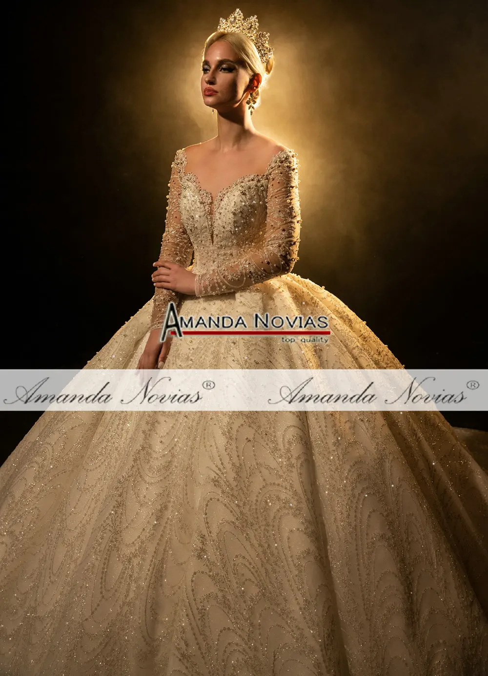 カスタムの美しいウェディングドレス,実際のサンプル,新しい,ns4315