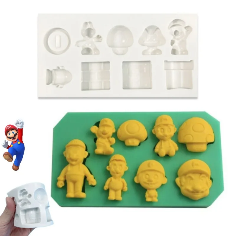 Super Marios Bros Cake Cookie Cutter Cute Anime Figure Diy 3D Baking Mold Cookie Tools Set Giocattoli Per Bambini Accessori Da Cucina Kawaii