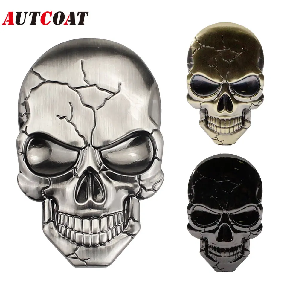 Pegatina Maletero Skull Pegatina 3D De Calavera Metal - 7x6.8cm Para Coches  Y Motos | | Fácil Instalación Plateado Reflectante, image size:960x960
