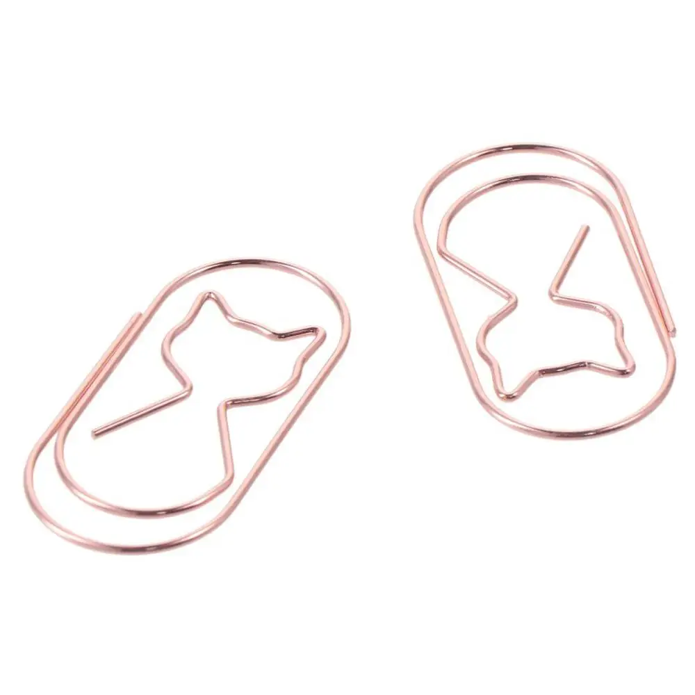 20PCS Rose Gold Paper Clips Durable Metal Large Binder File Clips Cat Shape Bookmark paper clips binder clips
