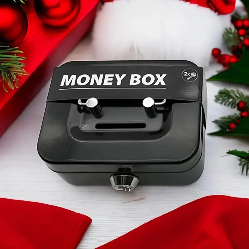 Portable Metal Money Safe Box With Key Lockable Security Box_voghion.com