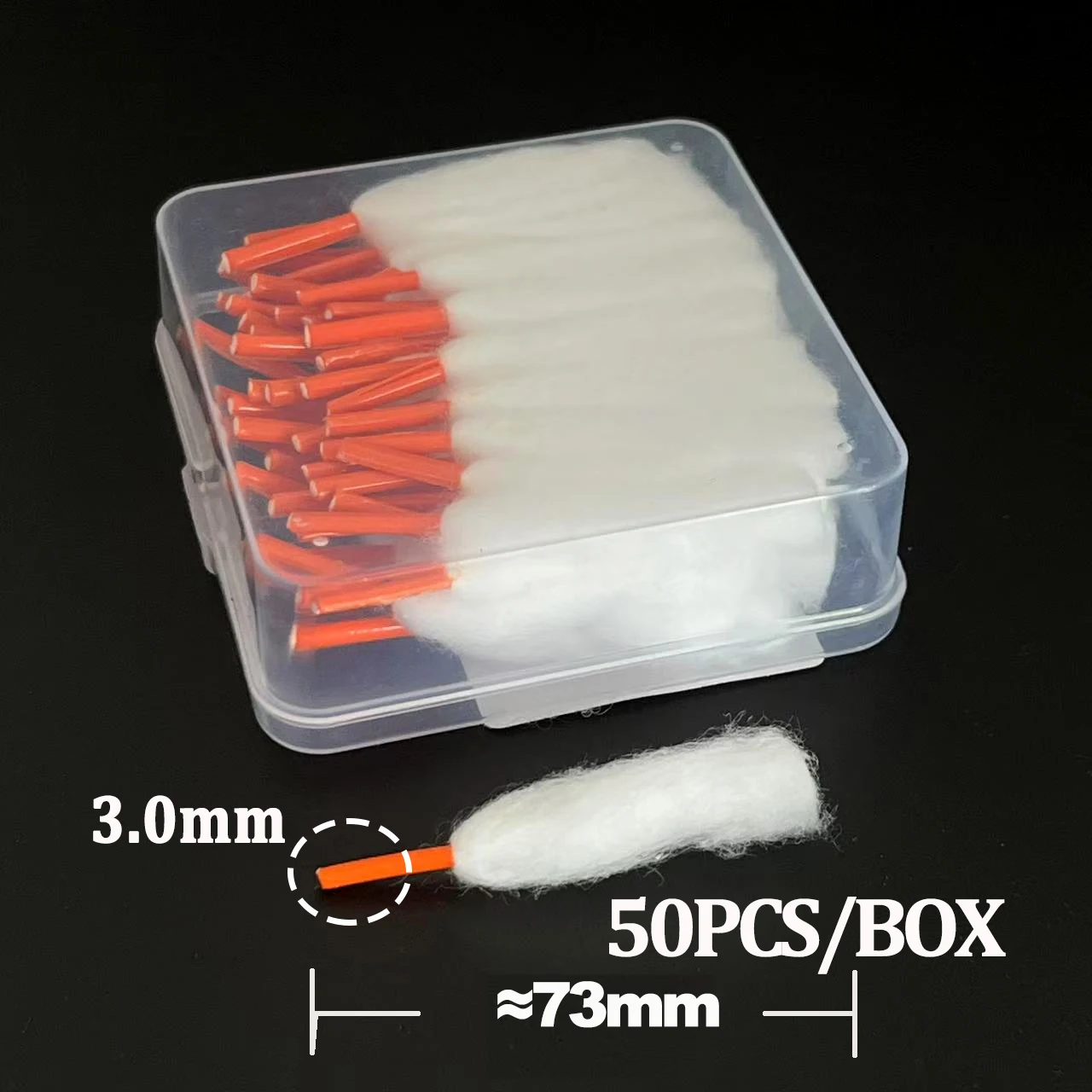 250-50개 헤드 3.0,2.5,4.0mm 유기농 면모 오일/물 흡수 페인트 브러쉬 세척기 면 VS 무지 50개/박스