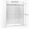 Shower Door, 74.00 x 3.06 x 59.63 inches, Crystal Clear with Matte Nickel frame 4