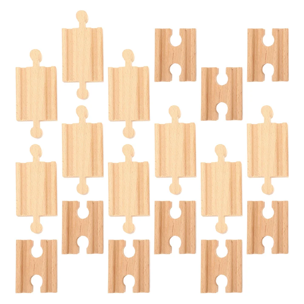 

18 Pcs Wooden Train Track Accessories for 3 Year Old Railway DIY Tracks Trains Playthings