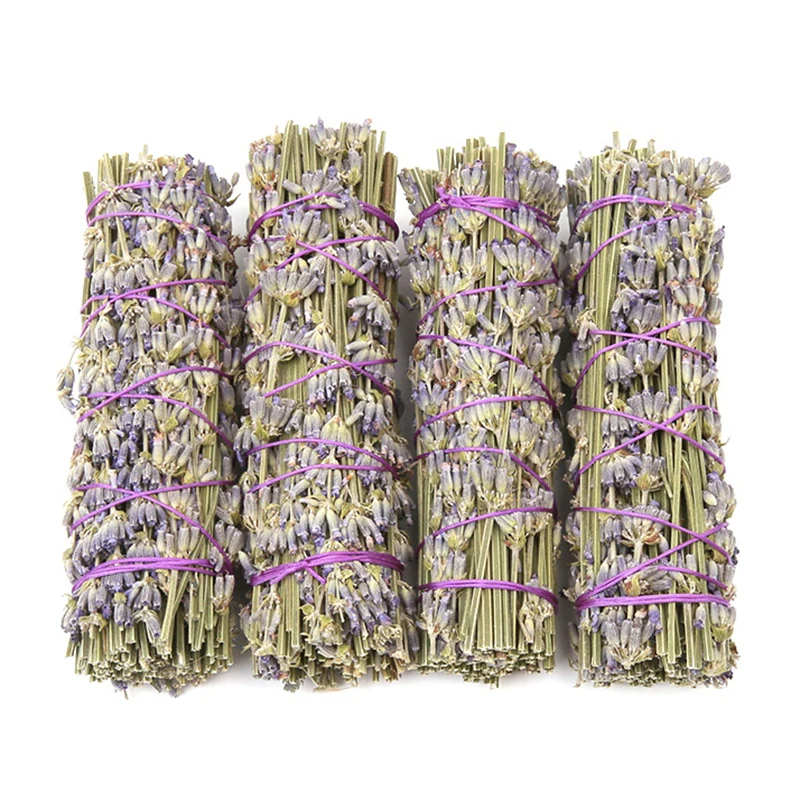 1Pcs Lavender Flower Smudge Stick Natural Dried Flower Lavender Stick Aromatherapy Stick For Home Cleansing