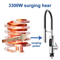 Chauffe-eau électrique 220V, robinet de cuisine, chauffage instantané sans réservoir, mélangeur chauffant coulant, affichage numérique pour sous l'évier 3