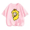 Kids Clothes Cartoon Tops Marios-bros Princess Peach T Shirts For Girls T Shirt Children's Short Sleeve T-shirt Baby Casual Tees 1