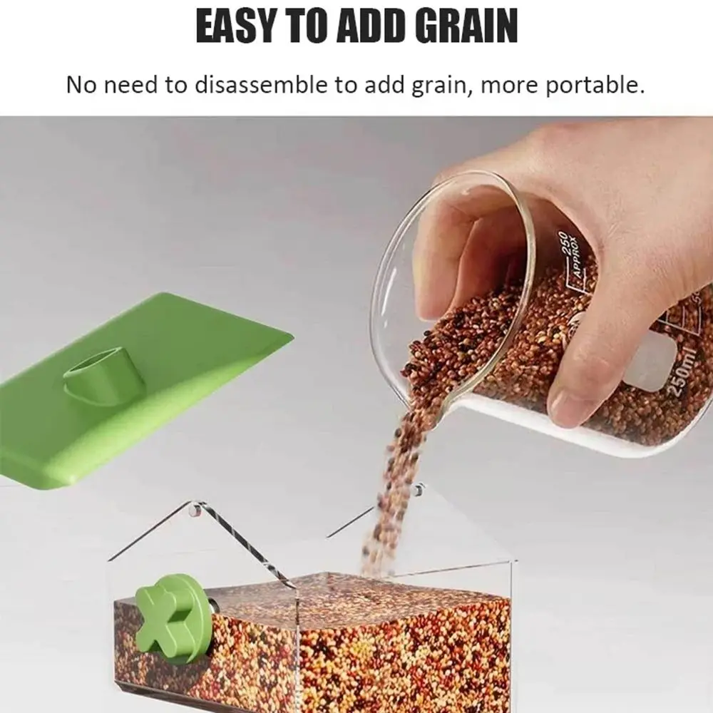 Anti-splash Parrot Automatic Feeder Hanging Large Capacity Bird Feed Box for Cage No Mess Waterproof Birds Food Container
