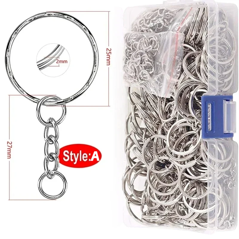 Uxcell Portachiavi A Moschettone In Lega Di Zinco, 12 Pezzi, Con Anello Diviso E Catena, Per Accessori Fai Da Te, Argento