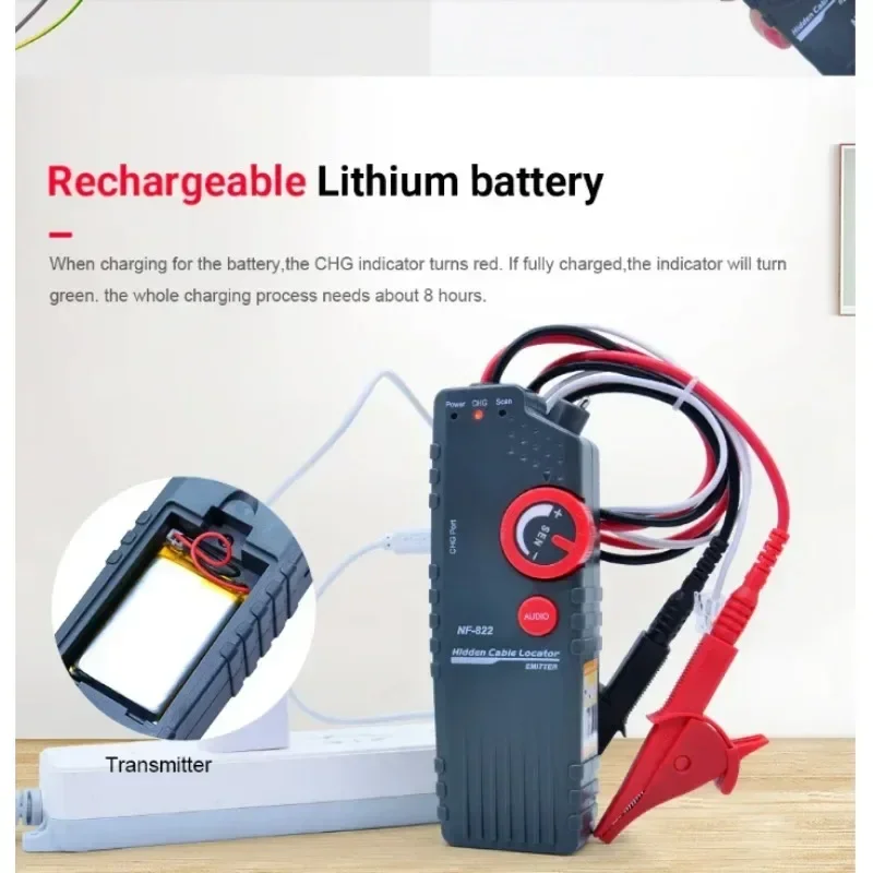 ZHOUCE NF-822 Wall Wire Breakpoint Detector Multifunctional Strong Current Line Finder 220V Hidden Line Detector