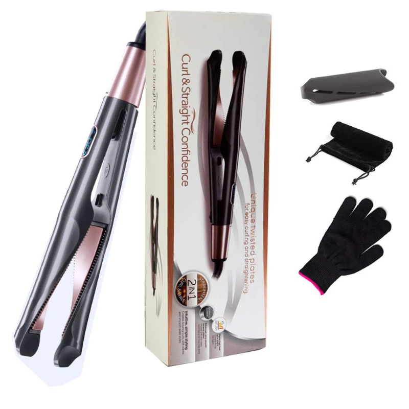 

New Spiral twist curlers rotating beveled automatic curling iron straightening hair beauty hair electric heat clipboard hair