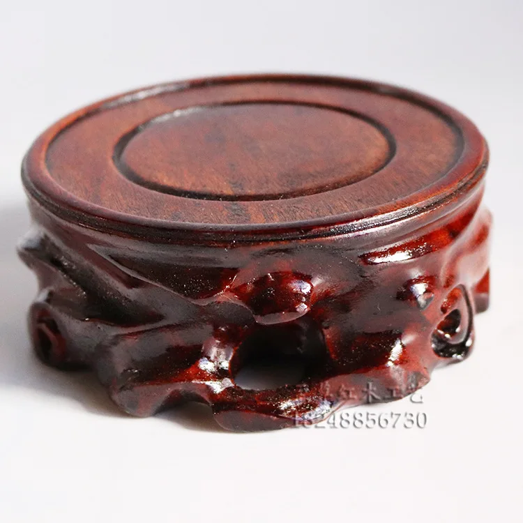 Premium Massivholz Mini Runder Sockel - Präsentationsständer für Figuren, Vasen, Bonsai-Töpfe & Teetabletts Wohndekor Podest – Detail 1