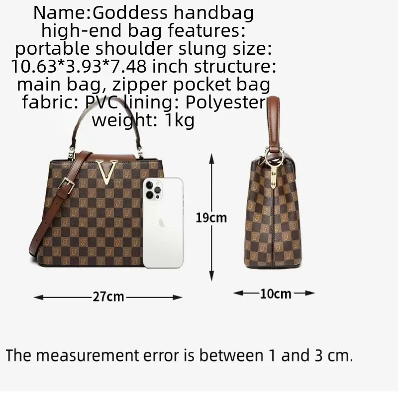 Bag Light Luxury Women's Bag New Temperament Goddess Handbag Bucket Bag PVC Letter Printed Shoulder Bag