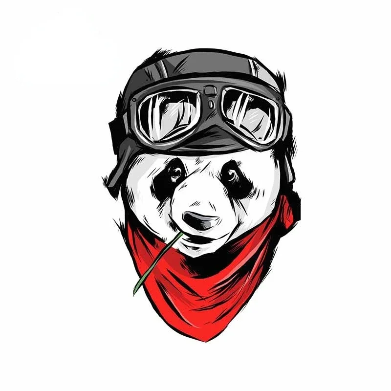 Boutique Decals Exterior Accessories Cartoon Panda Racer Popular Car Stickers PVC Auto Motorcycle Waterproof Decals 9cm*13cm