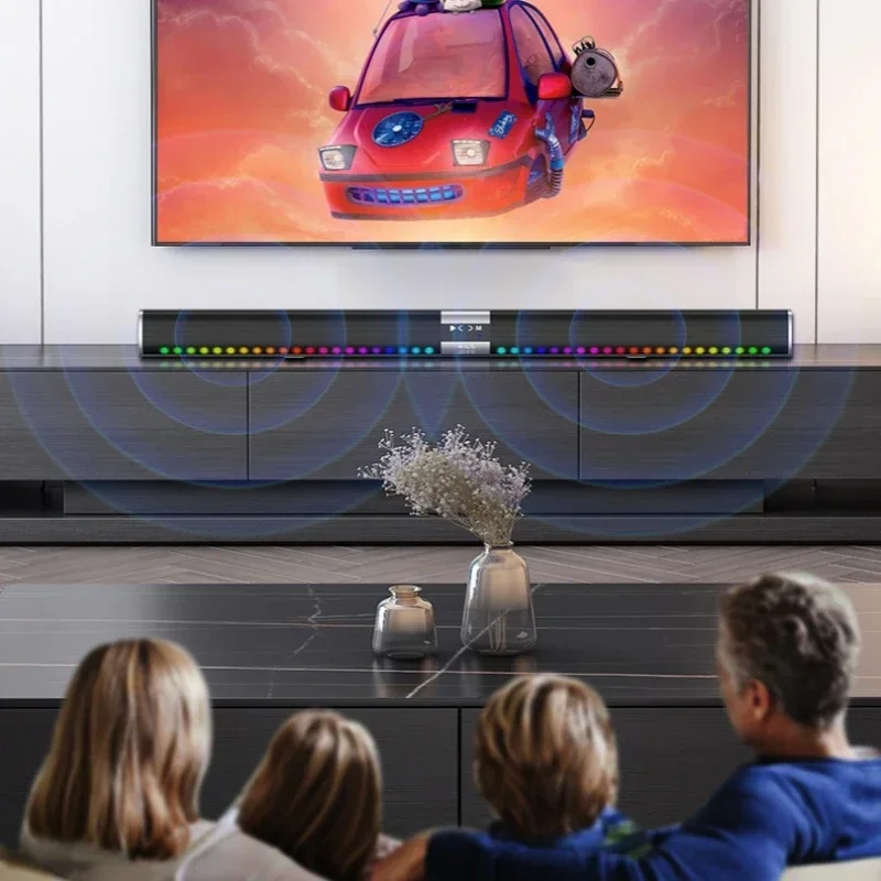 LED 컬러 라이트 블루투스 스피커, 에코 월 사운드, 무선 TV 홈 시어터 서브우퍼 사운드 시스템, 피크 350W