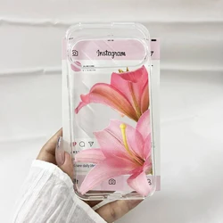 Pink Lily Flower Pattern Clear Soft TPU Phone Case - Cute Floral Design Cover - Google Pixel 11 (-1)
